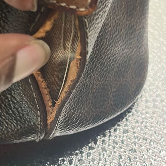 Celine Alma Top Handle Shoulder Bag Brown Triomphe Signature Logo Print - Picture 8 of 15